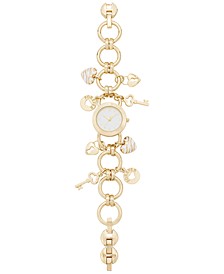 Women's Gold-Tone Key Charm Bracelet Watch 26mm, Created for Macy's