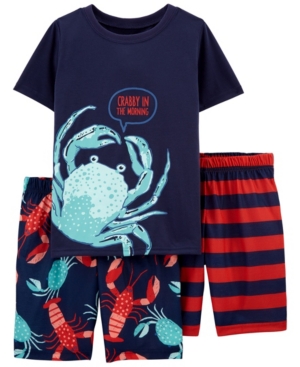 Little Boys Lobster Loose Fit Pajamas 3 Pieces