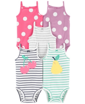 Baby Girls Tank Bodysuits Pack of 5