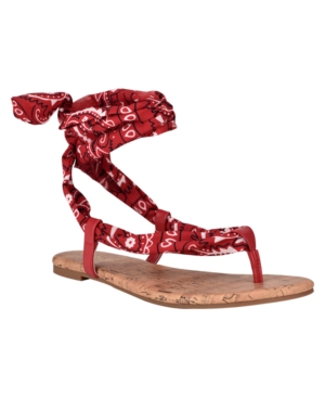 Nine West Women's Trap Tie-Up Flat Sandals Women's Shoes