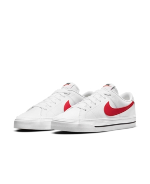 Nike Men's Court Legacy Next Nature Casual Sneakers From Finish Line In White, University Red