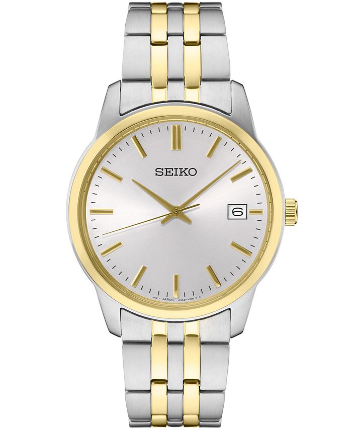 Seiko Men's Essential Two-Tone Stainless Steel Bracelet Watch 40mm - Macy's