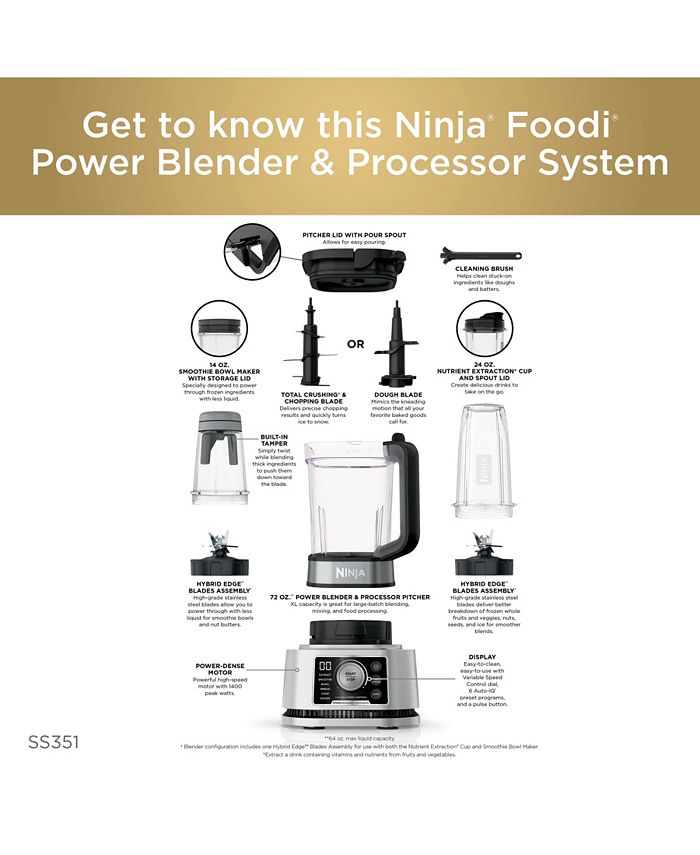 Ninja Foodi® SS351 Power Blender & Processor System with Smoothie Bowl