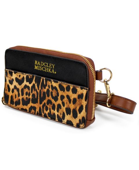 Женская сумка Badgley Mischka Faux Leather Pouch Belt, цвет: Леопардовый
