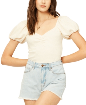 Billabong So Cheeky High Waist Denim Shorts In Aqua Sand
