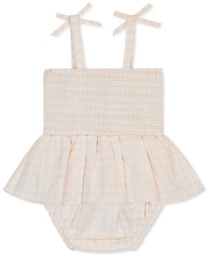 7 for All Mankind Baby Girls Gingham Cotton Romper