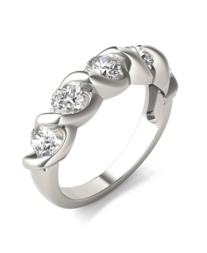 Shop Charles & Colvard Moissanite Bypass Band 1-1/6 Ct. T.w. Diamond Equivalent In 14k White Or Yellow Gold In White Gold