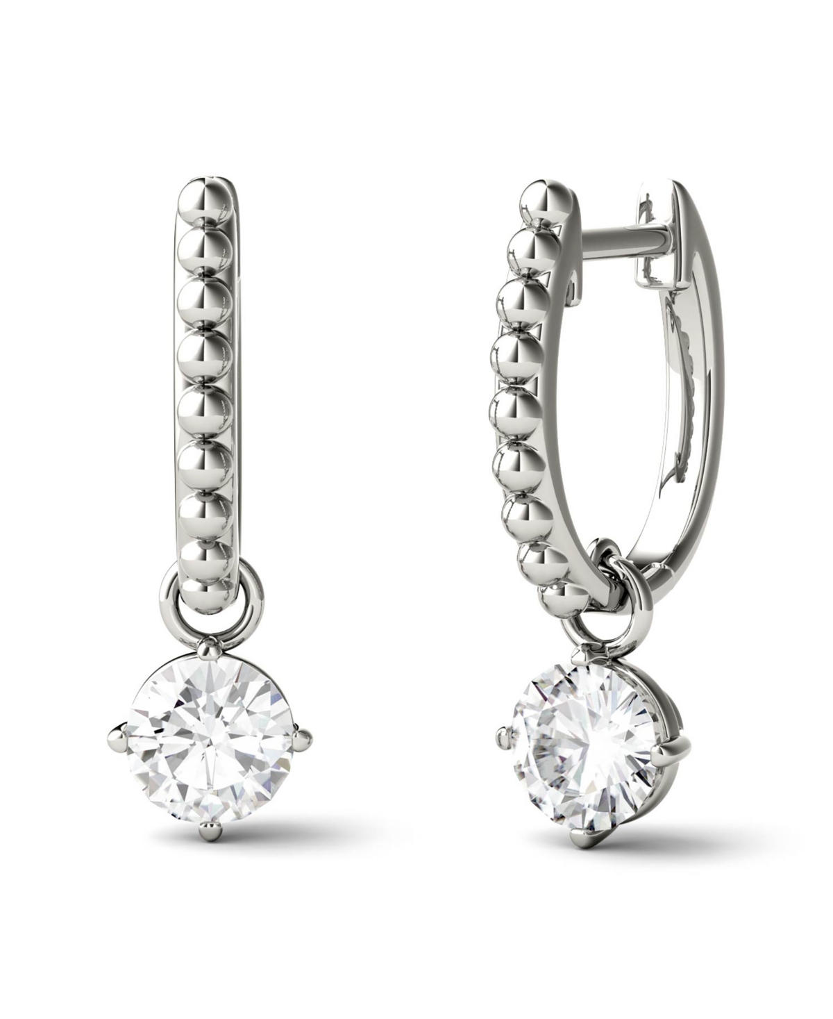 Charles & Colvard Moissanite Beaded Drop Earrings 1 ct. t.w. Diamond Equivalent in 14k Gold