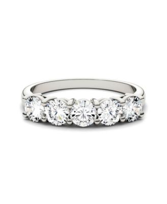 Moissanite Five Stone Band 1-1/6 ct. t.w. Diamond Equivalent in 14k White Gold