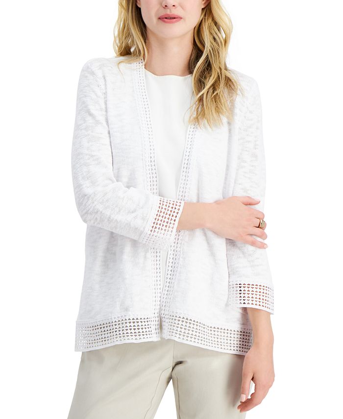 JM Collection CrochetTrim Cardigan, Created for Macy's Macy's