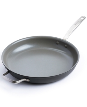Greenpan Chatham Thermolon Healthy Ceramic Nonstick 13" Frypan With Helper Handle In Black