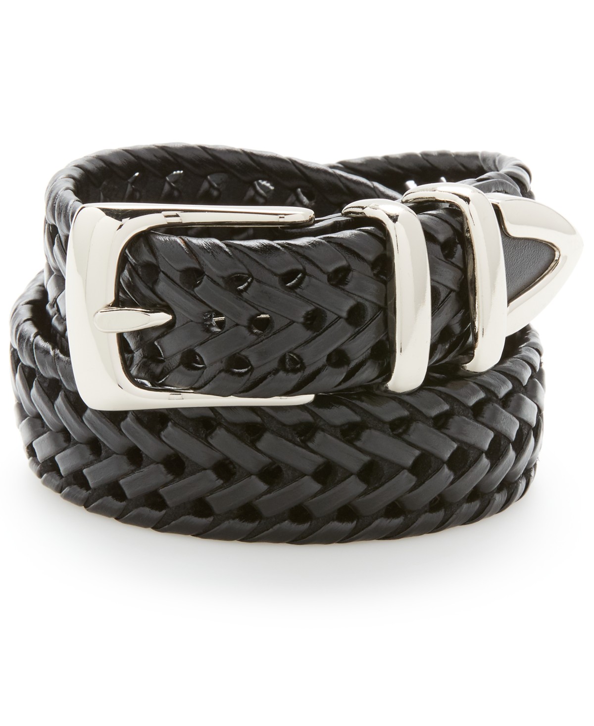Мужские Perry Ellis Portfolio Men's Leather Braided Belt — фото 1