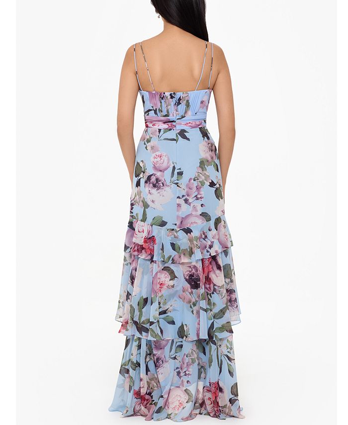 xscape raised floral gown