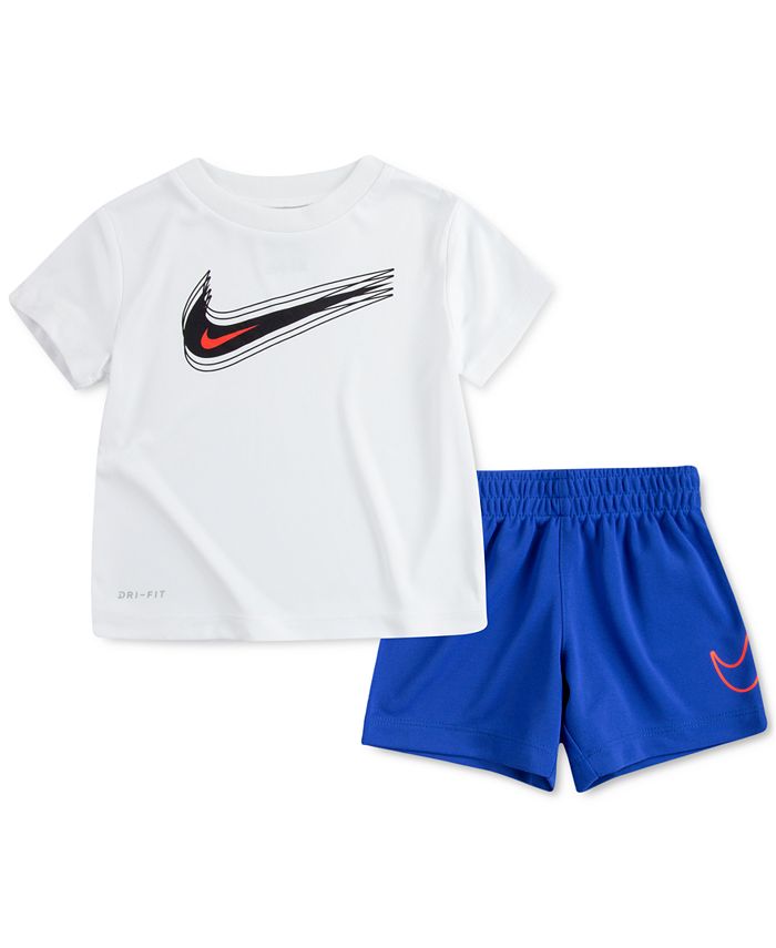 komen Toeval Verzoenen Nike Baby Boys Swoosh Logo Shirt and Shorts, 2 Piece Set - Macy's