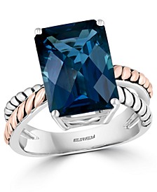 EFFY® London Blue Topaz Ring (8-7/8 ct. t.w.) Ring in Sterling Silver & 18k Rose Gold-Plate