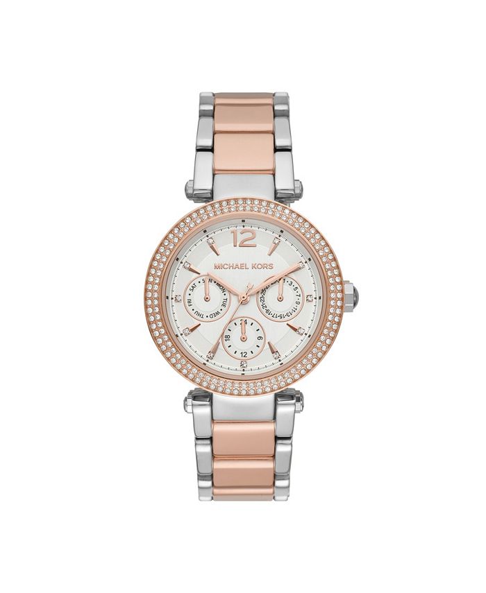 Michael Kors Women's Parker Three-Hand Two-Tone Stainless Steel ...