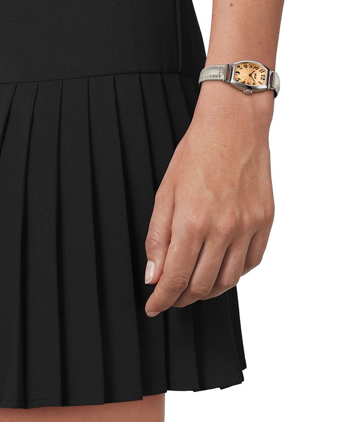 Tissot - Women's Swiss Heritage Porto Gray Leather Strap Watch 22x30mm