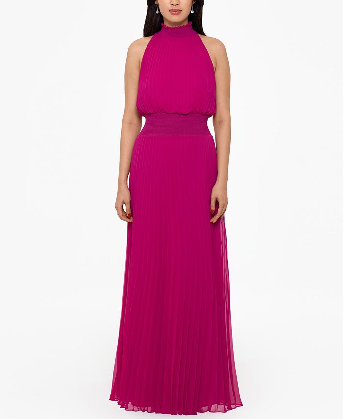 XSCAPE Pleated Chiffon Gown Macy s
