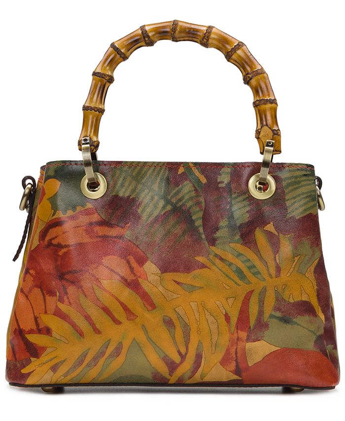 Patricia Nash Empoli Leather Satchel With Bamboo-Shaped Handles ...