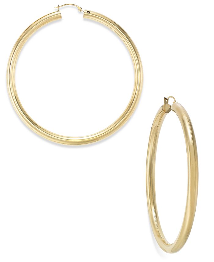 14k gold hoop sales earrings 60mm