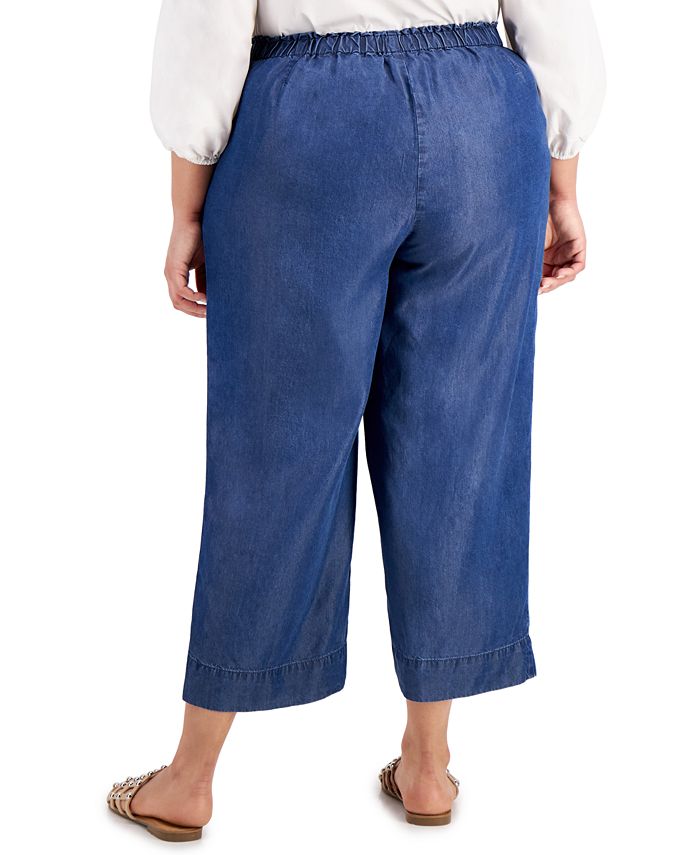 Bar III Plus Size Cropped Pull-On Pants, Created For Macys - Macy's