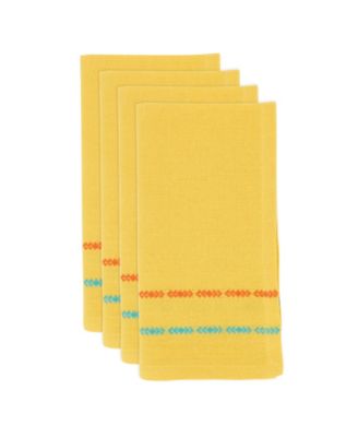 Table Napkins with Dobby Border Design, Set of 4, 18" x 18"