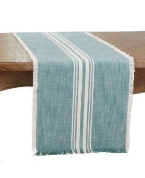 Saro Lifestyle Striped Table Runner with Fringe Design 72