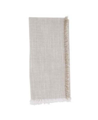 Fringe Napkins with Two-Tone Design, Set of 4, 20" x 20"