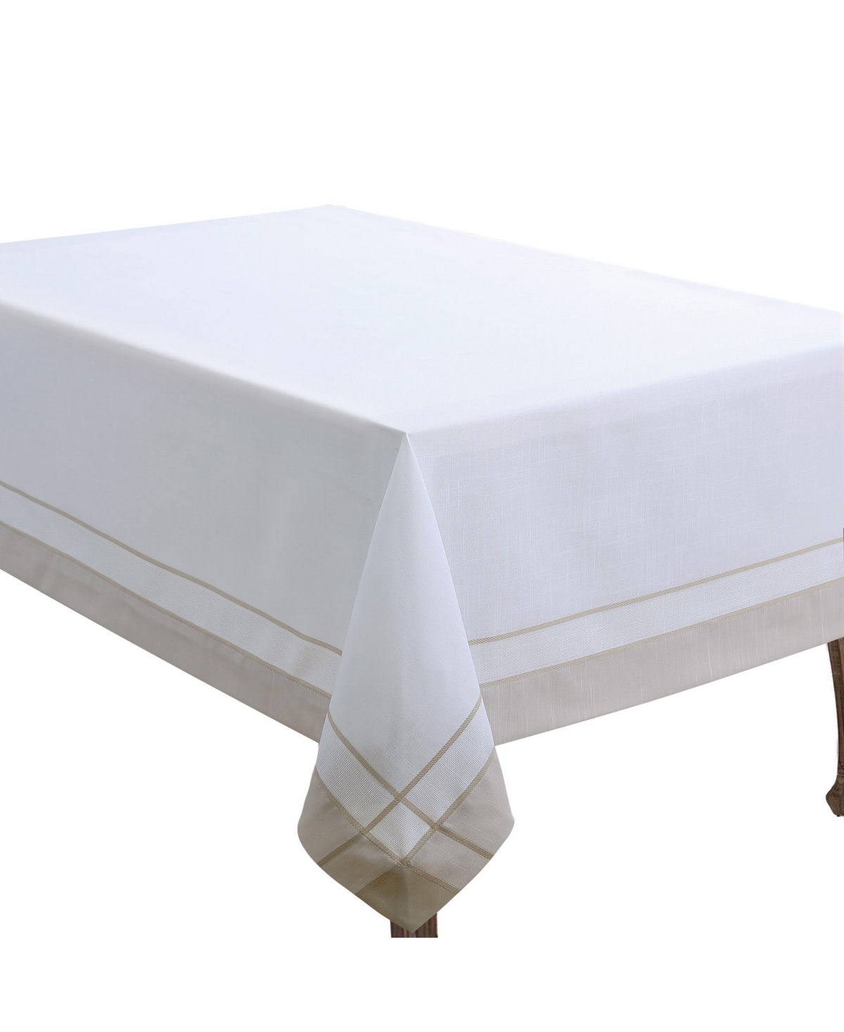 Saro Lifestyle Casual Tablecloth with Banded Border Design