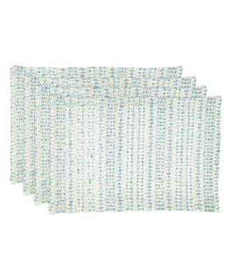 Table Placemats with Woven Line Design Set of 4, 20" x 14"