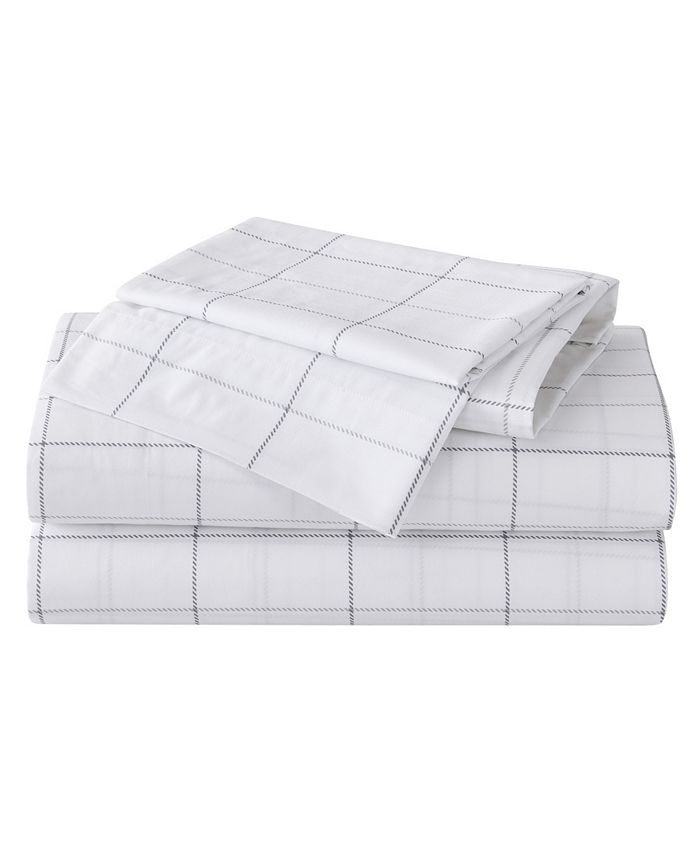 Eddie Bauer Northern Plaid Cotton Percale Sheet Set Twin 3 Piece