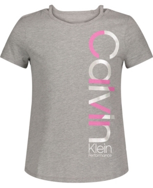 Calvin Klein Performance Big Girls Cut Out Shoulder T-shirt