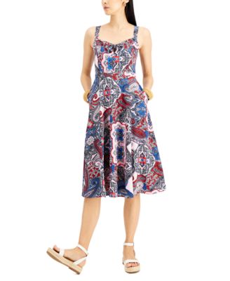 INC International Concepts - Bandana-Print Fit & Flare Dress
