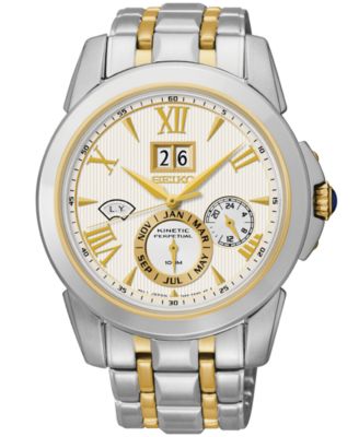 Seiko - Men's Le Grand Sport Kinetic Two-Tone Stainless Steel Bracelet Watch 42mm SNP066