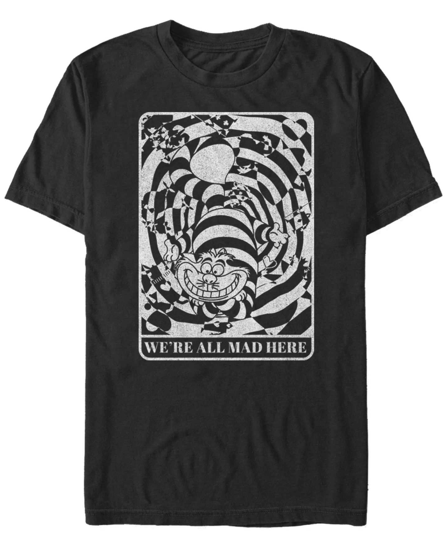 Мужская футболка Fifth Sun Alice in Wonderland Mad Here Card Short Sleeve, цвет: Чёрный — фото 1