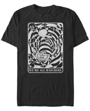 Fifth Sun Men's Alice In Wonderland Mad Here Card Short Sleeve T-shirt In Black
