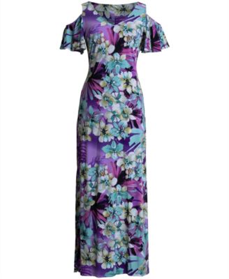 Connected - Printed Cold-Shoulder Maxi Dress