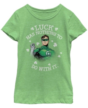 Big Girls Green Lantern No Luck Lantern Short Sleeve T-shirt