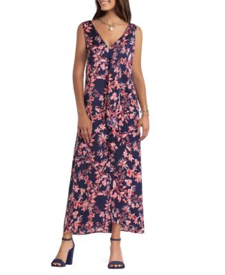 Gigi Parker Women's Sleeve Less Cascade Maxi Dress - Macy's