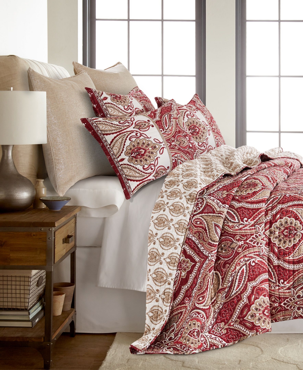 Levtex Astrid Quilt, King In Red