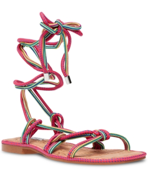 Steve Madden Women's Sensible Ankle-Tie Flat Sandals