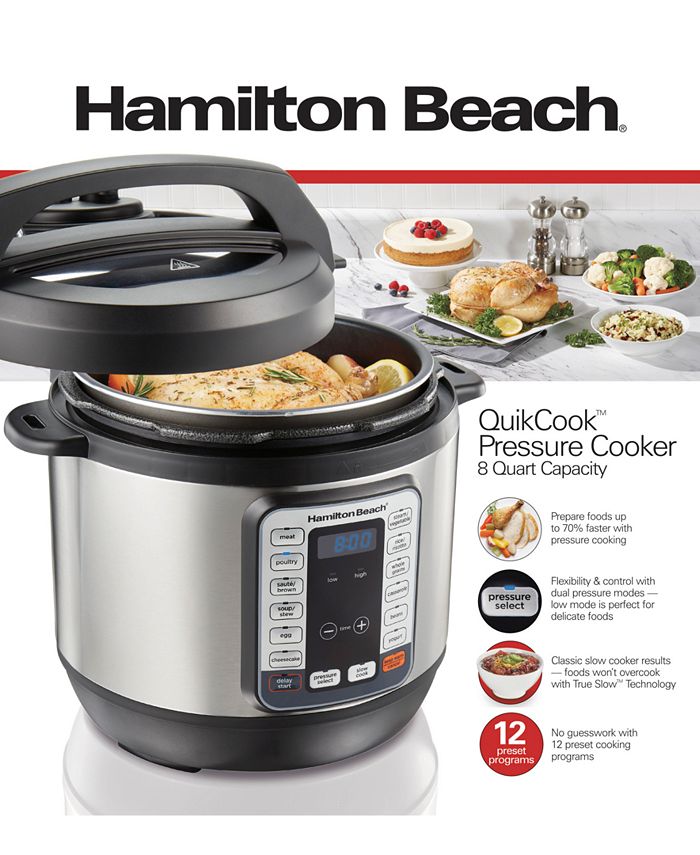 Hamilton Beach QuikCook 8-Qt. Multifunction Pressure Cooker - Macy's