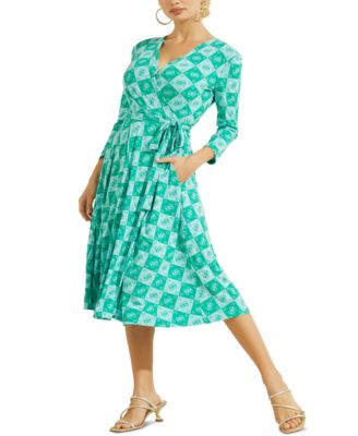 GUESS - Christin Printed Wrap Midi Dress