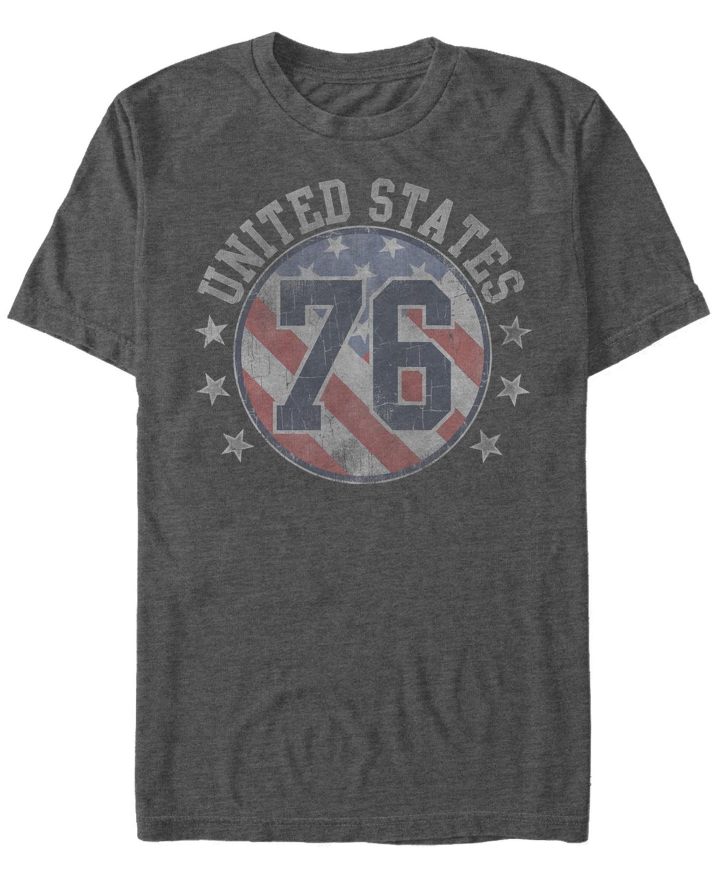 Мужская футболка Fifth Sun United States Short Sleeve Crew, цвет: Угольный меланжевый — фото 1