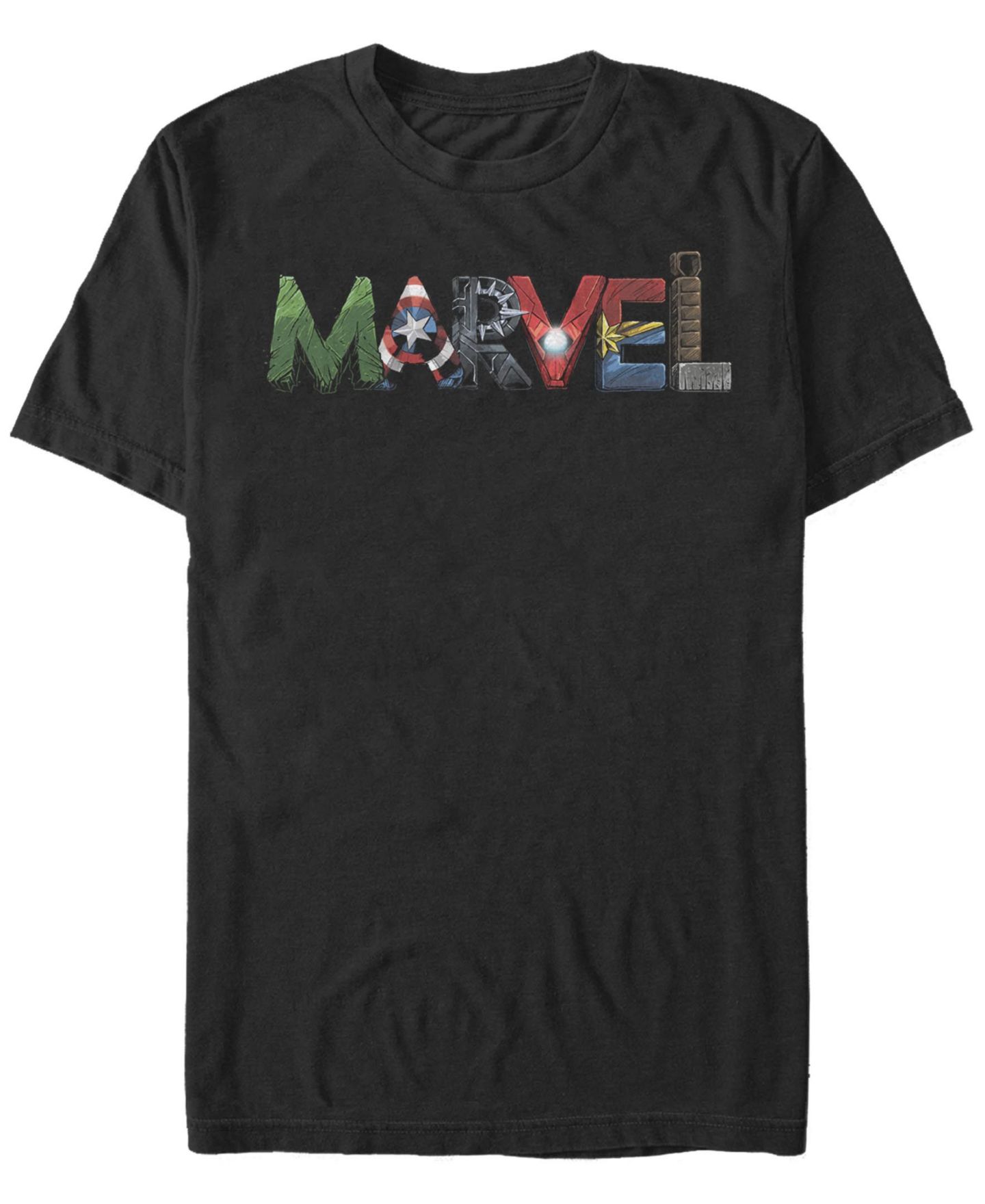Мужская футболка Fifth Sun Marvel Fan Letters Short Sleeve Crew, цвет: Чёрный — фото 1