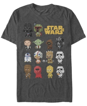 Fifth Sun Men's Pixel Party Short Sleeve Crew T-shirt In Charcoal Heather