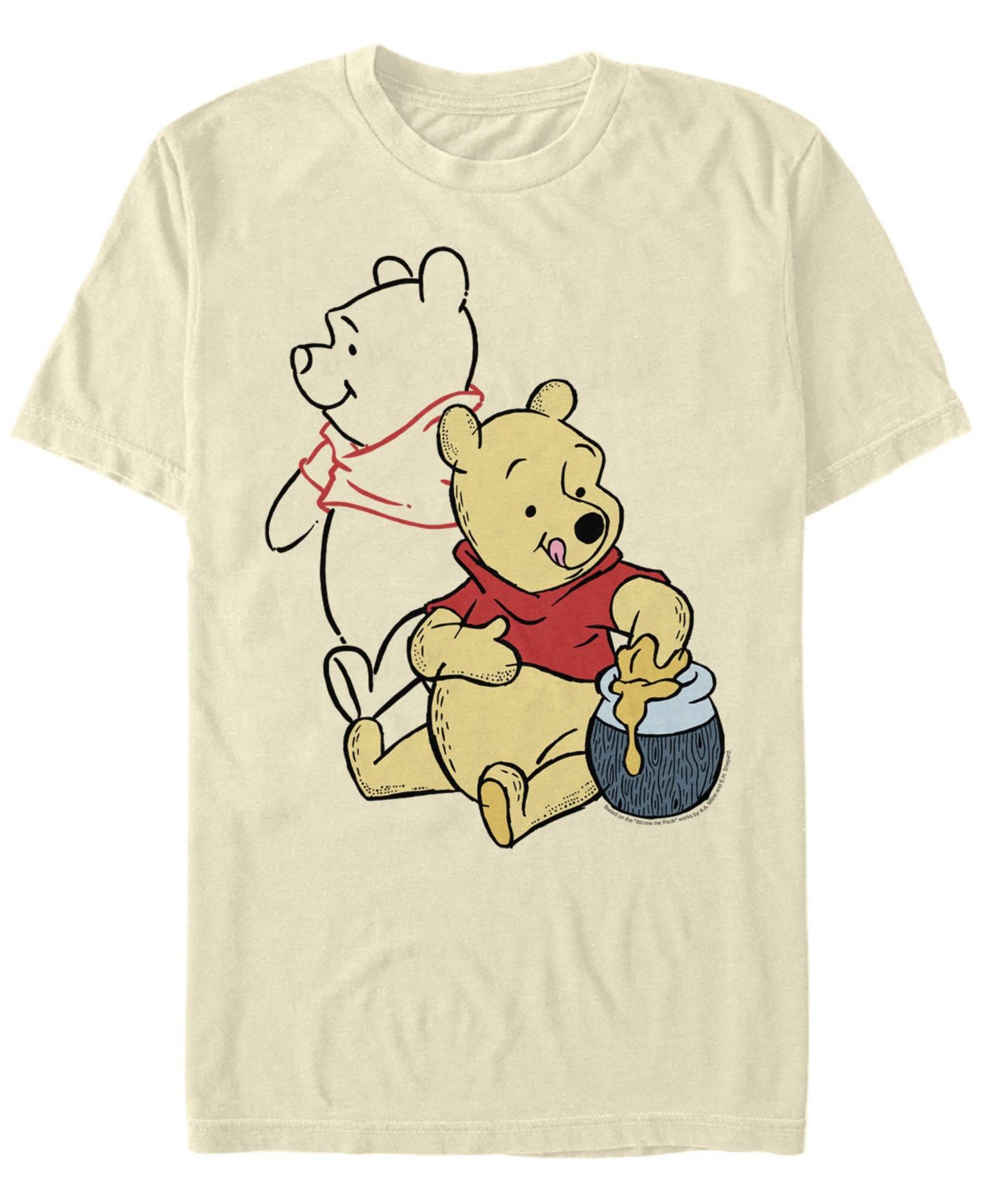 Мужская футболка Fifth Sun Pooh Line Art Short Sleeve Crew, цвет: Натуральный — фото 1