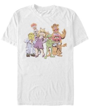 Fifth Sun Men's Muppet Gang Short Sleeve Crew T-shirt In White
