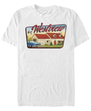 Fifth Sun Men's Westview Welcome Short Sleeve Crew T-shirt In White