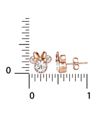 Disney Cubic Zirconia Minnie Mouse Stud Earrings in 18k Rose